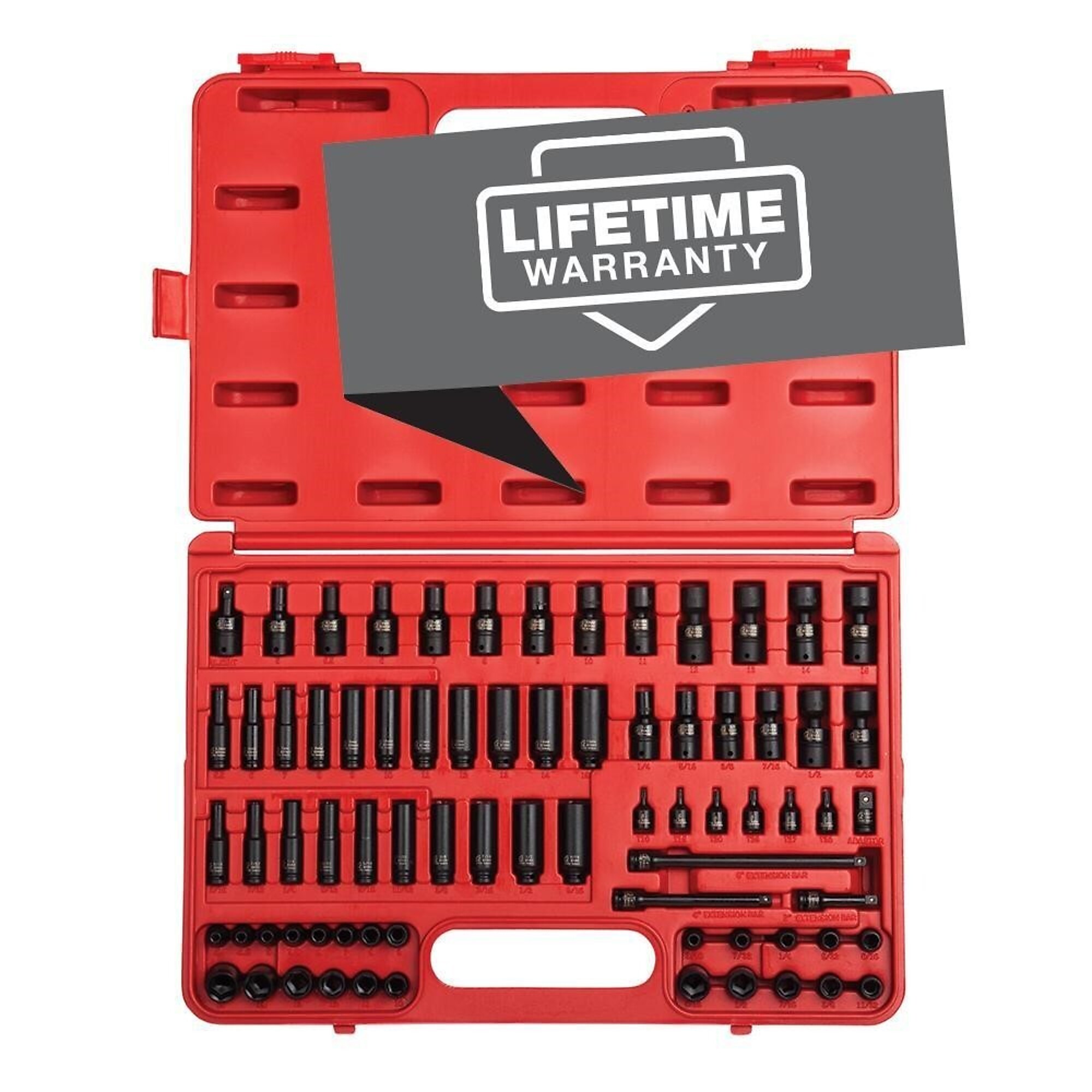 Sunex Tools 74-Piece SAE/Metric Socket Set — 1/4in. Drive, 6-Point, Standard, Deep, Universal, Star, Model# 1874